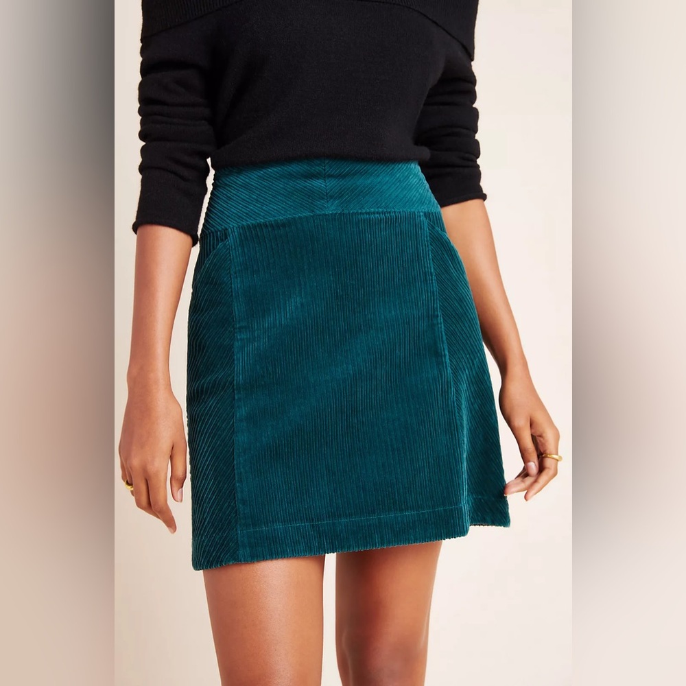 Anthropologie Maeve Blue Mini A-Line Skirt